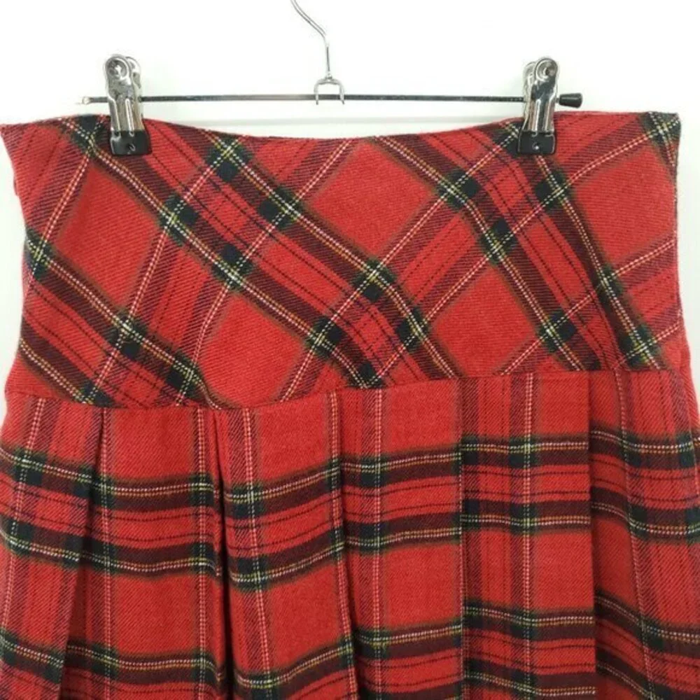 Steve & Barry's Tartan Plaid Pleated Mini Skirt 8 Red/Green